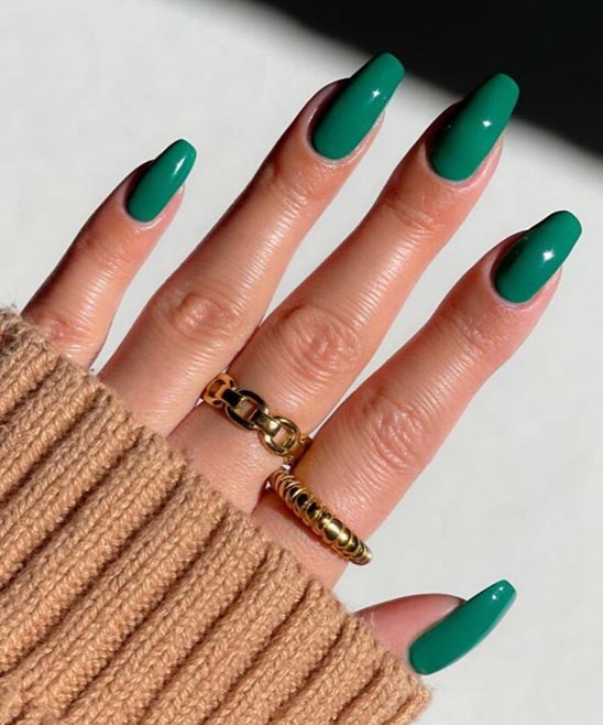 Green and Gold Coffin Nails