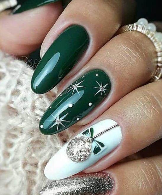 Green and Red Christmas Nails