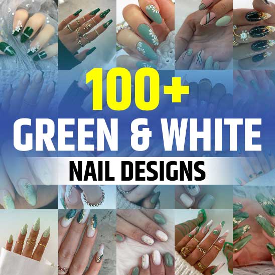 Green and White Nail Designs