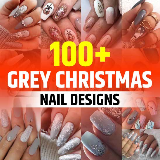 Grey Christmas Nails