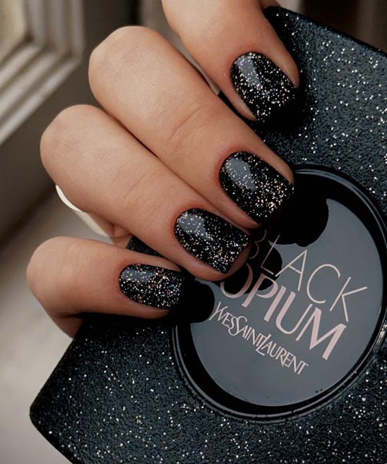 Grey and Black Ombre Short Gel Nail Designs
