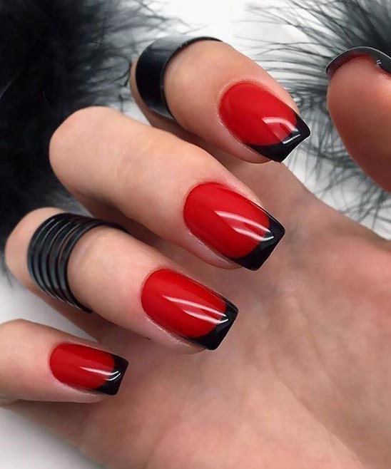 Grey and White French Tip Nails