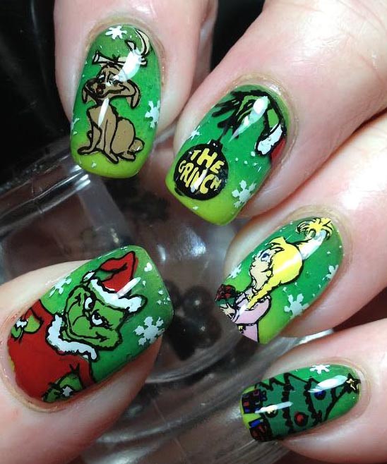 Grinch Christmas Nails
