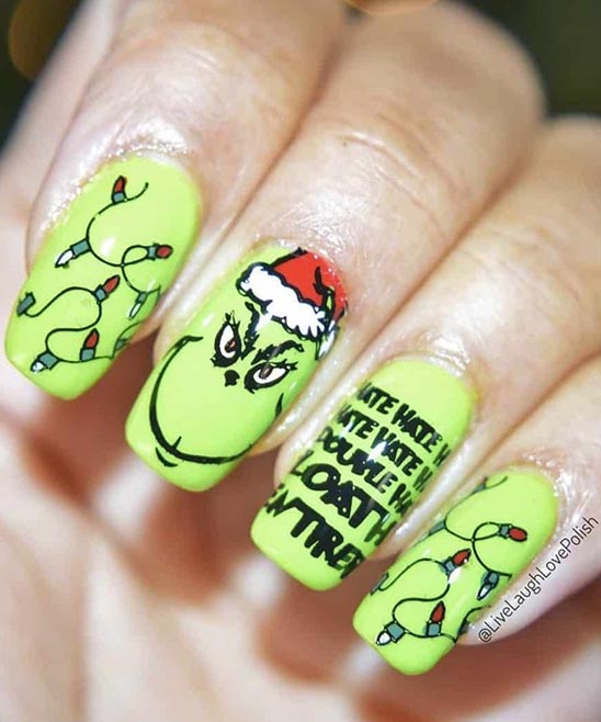 Grinch Coffin Nails
