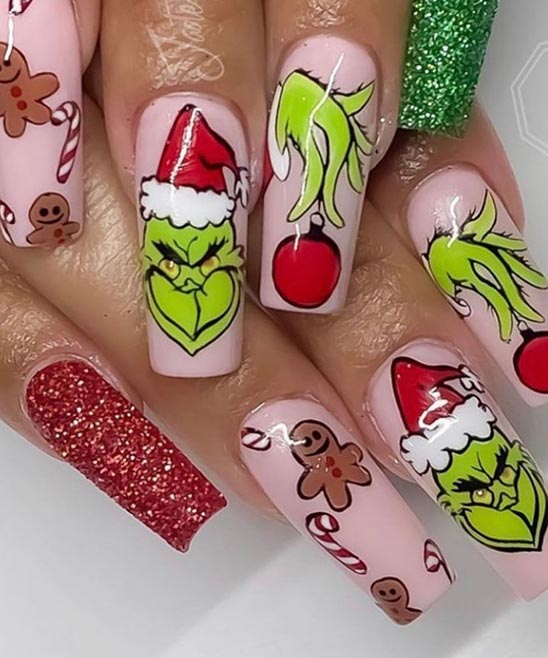 Grinch Fake Nails