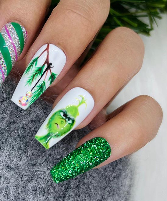 Grinch Nail Decals