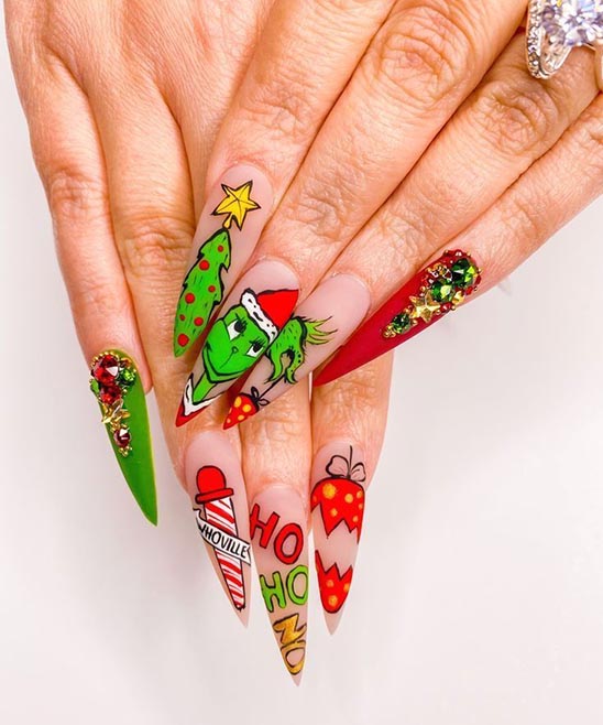 Grinch Nail Water Decals