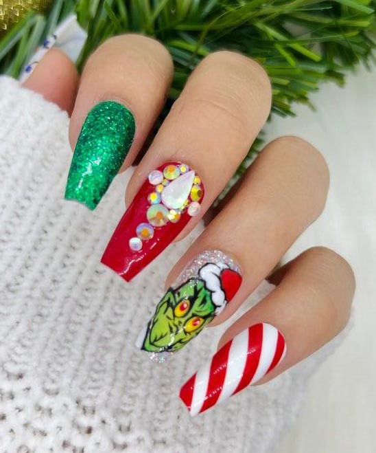 Grinch Nails Short