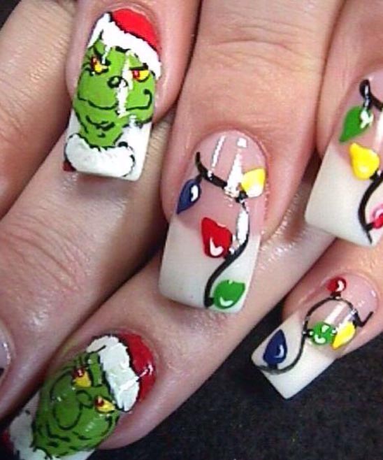 Grinch Stick on Nails