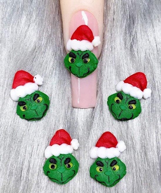 Grinch Themed Nails