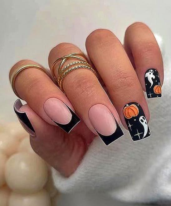 Halloween French Tip Nails
