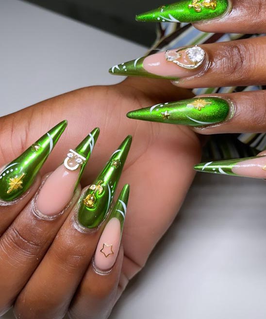Halter Lime Green Stiletto Nails