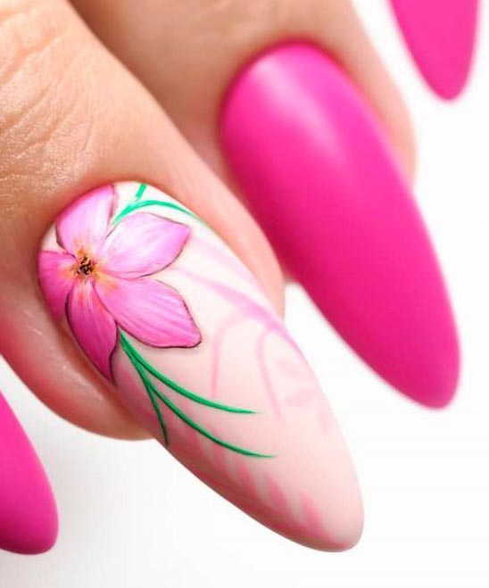 Hawaiian Flower Nail Designs