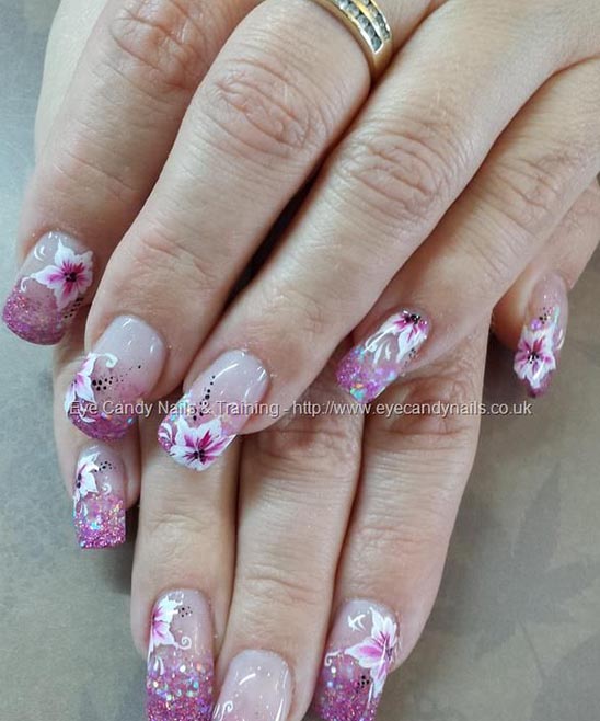 Hawaiian Flower Nails