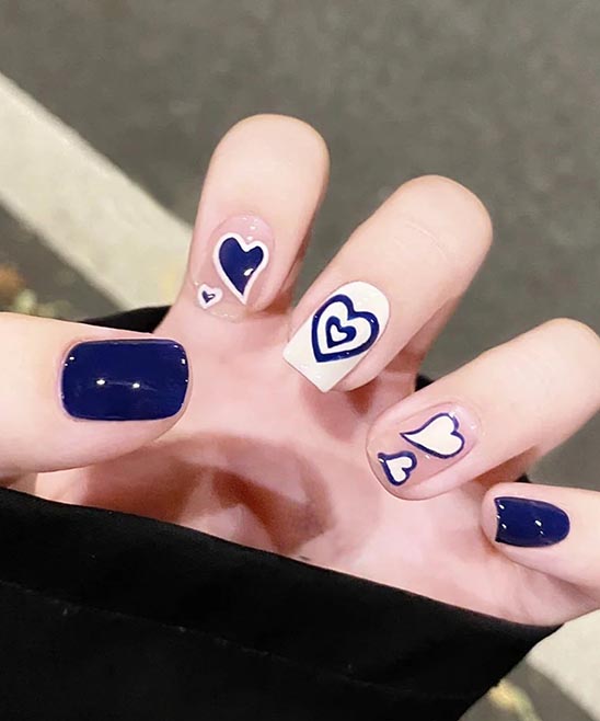 Heart Rhinestone Nails