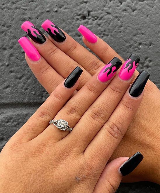 Rosy Hues Stylish Coffin Pink Nail Designs TailoringinHindi Hot Pink Coffin Nails Designs 1