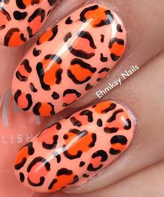 Hot Pink and Orange Nail Designs