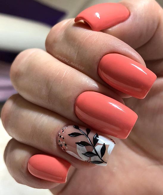 Hot Pink and Orange Nails
