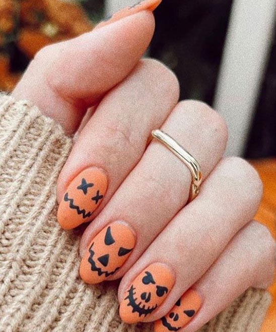How to Draw a Pumpkin on Nails