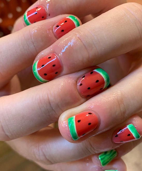 How to Paint Watermelon Nails