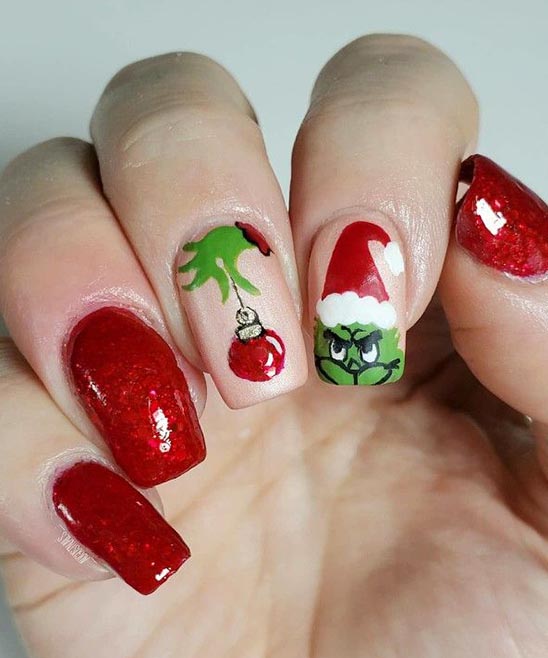 How to Paint the Grinch on Nails