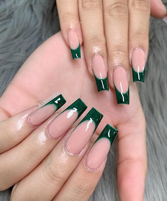 Light Green Coffin Nails