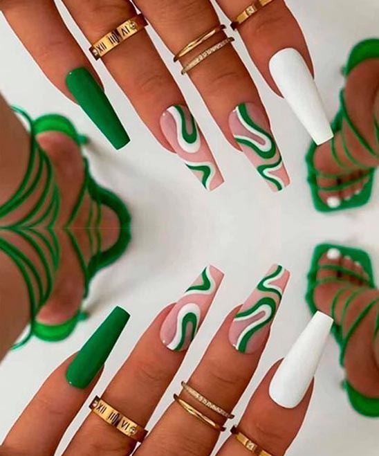 Light Green Fall Nails