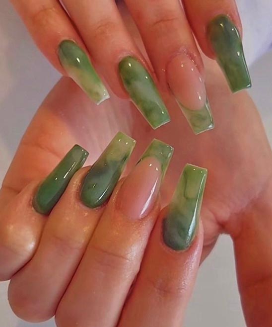 Light Green Nails Coffin