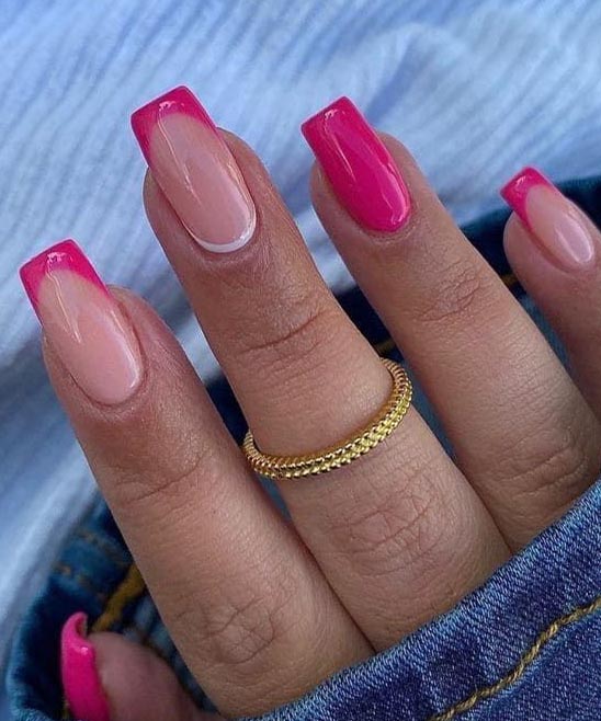 Light Pink French Tip Acrylic Nails