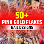 Light Pink Nails With Gold Flakes