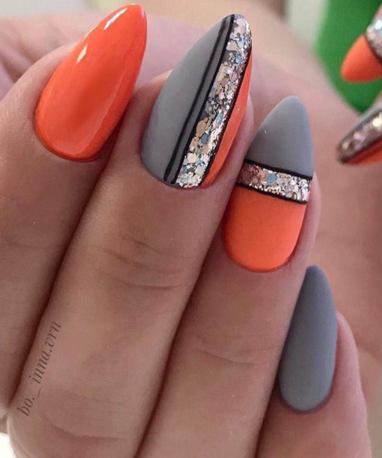 Light Pink and Orange Ombre Nails