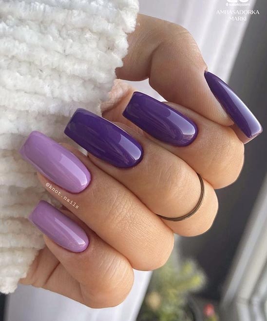 Light Purple and Gold Nails