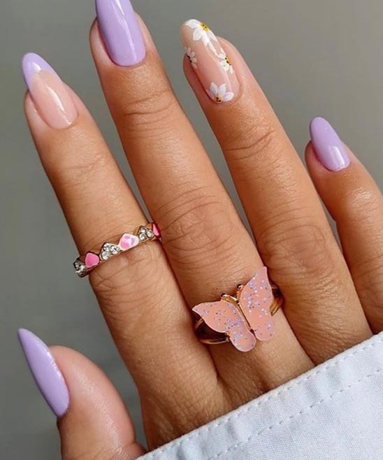 Lilac French Tip Acrylic Nails