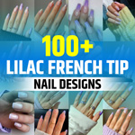 Lilac French Tip Nails Short
