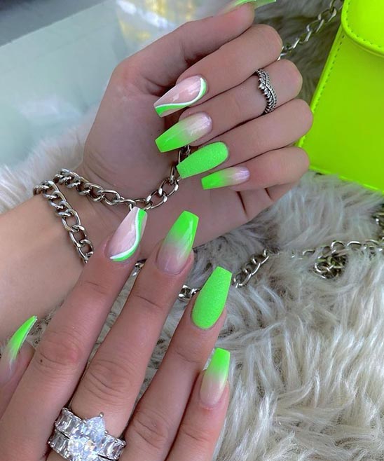Lime Green Coffin Acrylic Nails