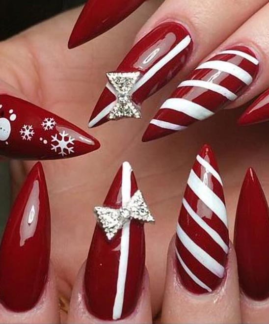 Long Red Christmas Nails