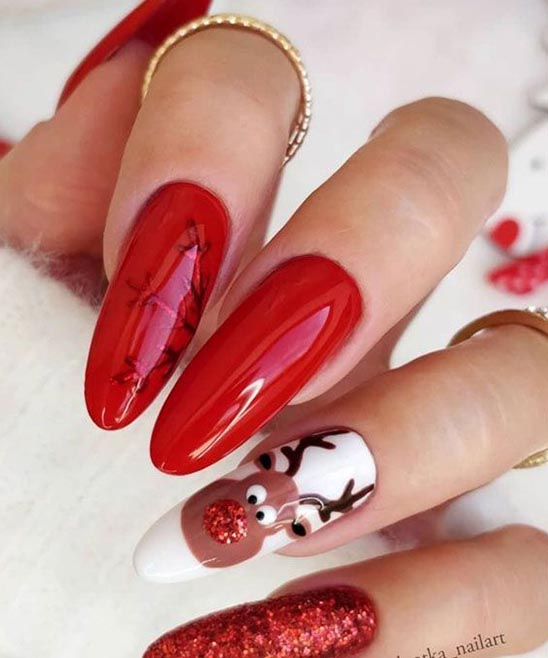 Long Red Christmas Nails
