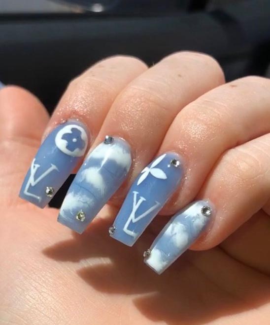 Louis Vuitton Designer Nails - White – StarGlow