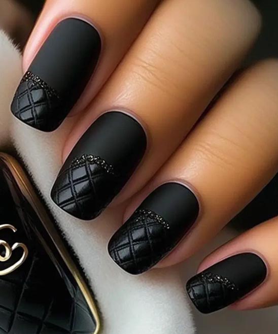 Matte Black Coffin Nail Designs