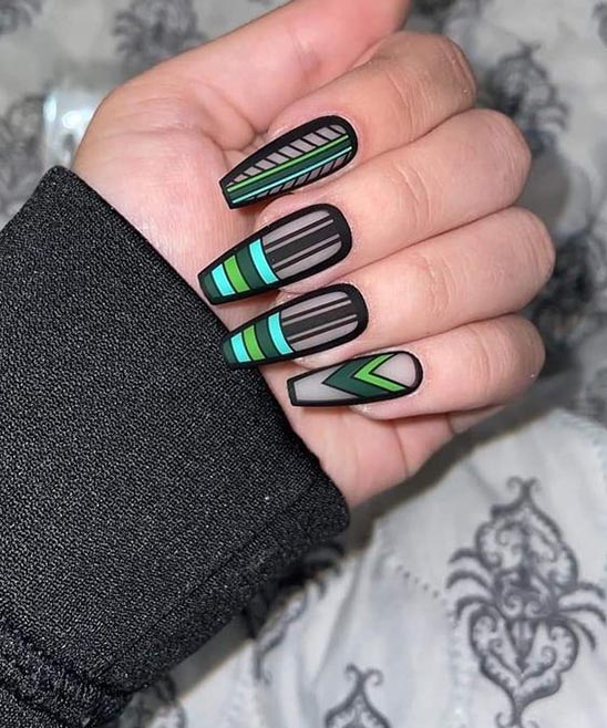 Matte Green Stiletto Nails