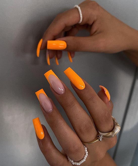 Matte Orange Nails