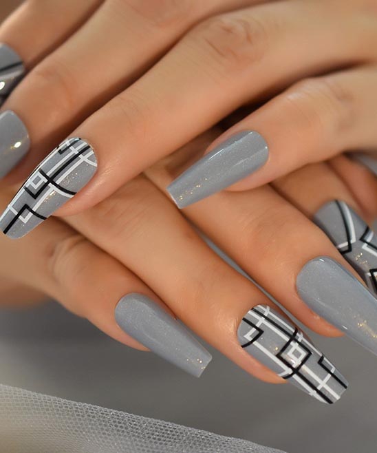 Medium Length Coffin Nails Designs