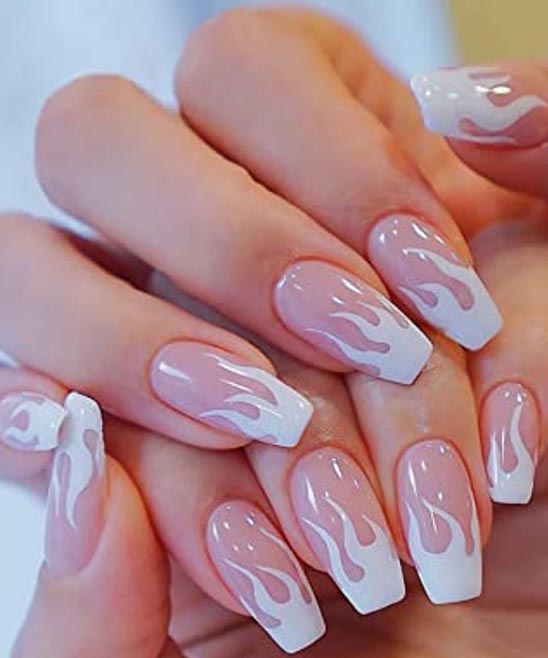 Medium Length Nails Coffin Designs