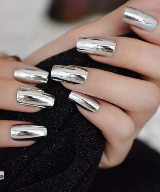 Metallic Silver Nail Designs