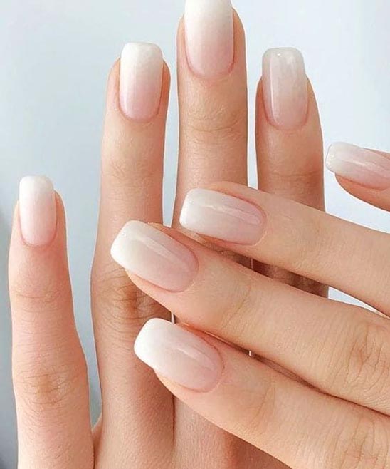 Milky White Ombre Nails