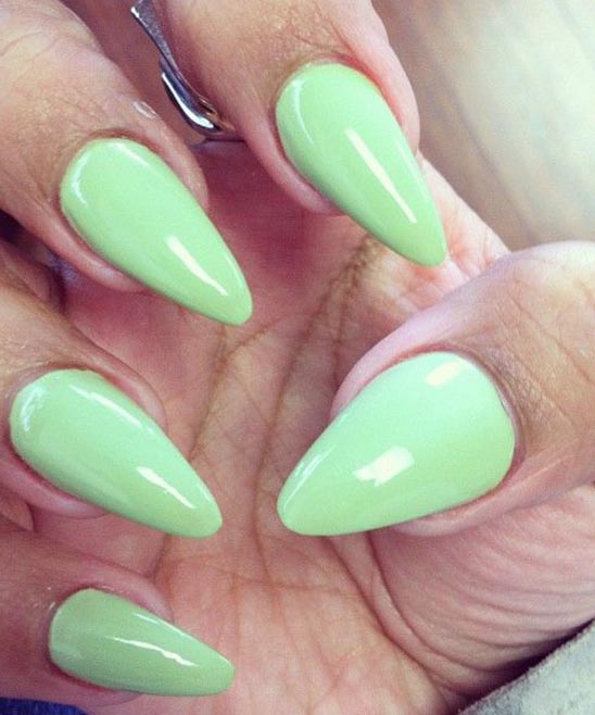 Mint Green Stiletto Nails