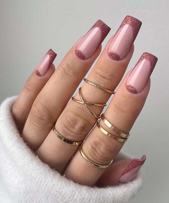 Nail Art Brown and Pink