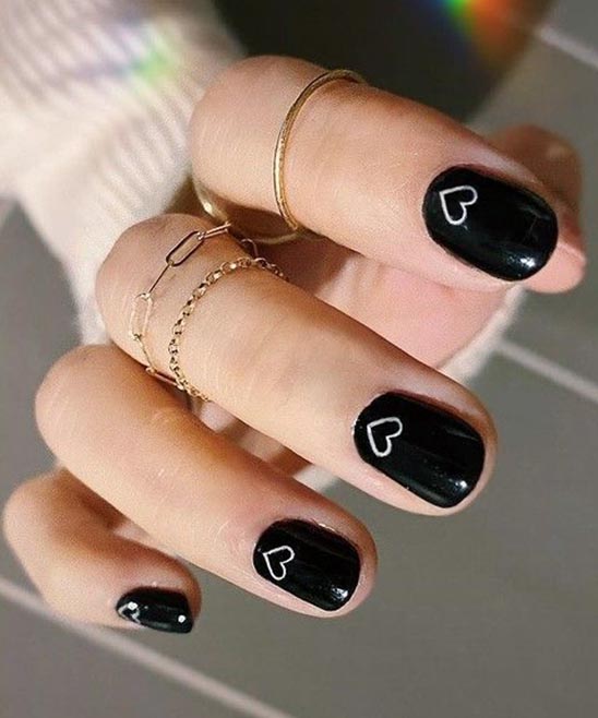 Nail Art Designs for Short Nails Black