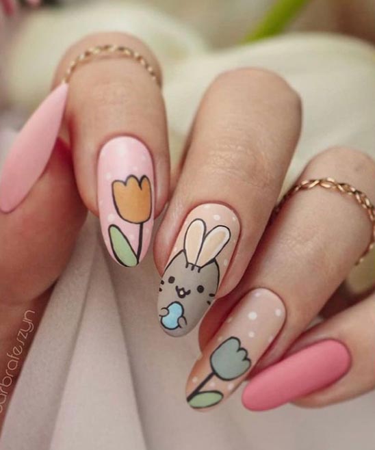 Nail Art Easter Bunny and Eggs