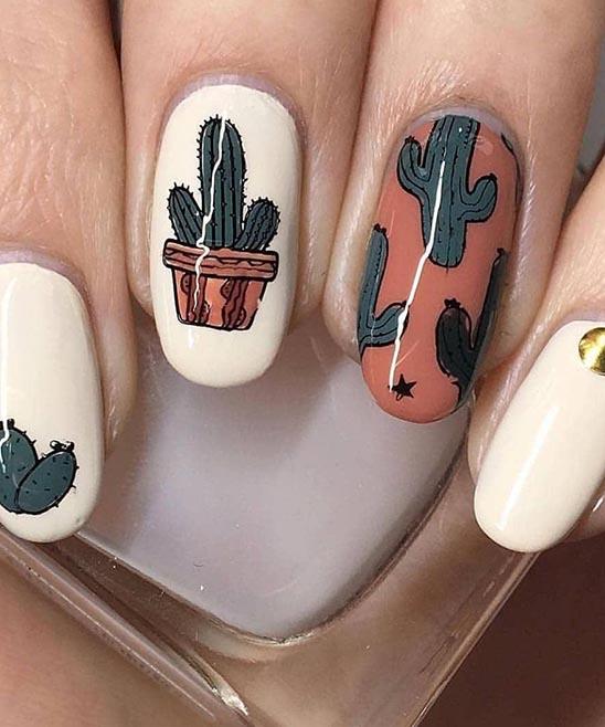 Nail Art Ongles Cactus